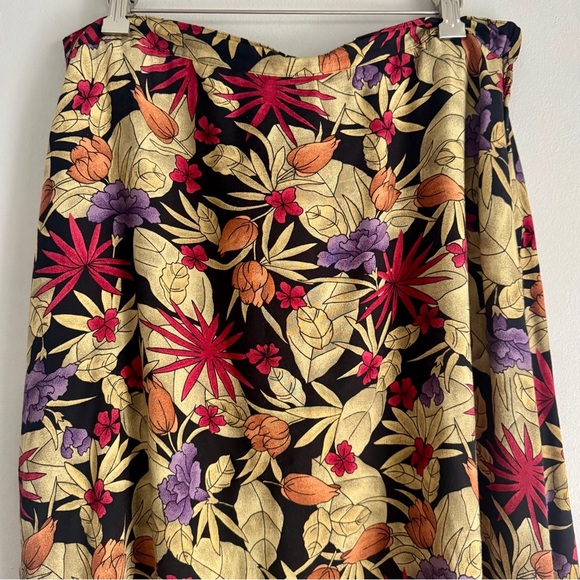 Vintage 90s Sag Harbor Petite Two Piece Floral Short Sleeve Button Midi Skirt - Picture 10 of 13